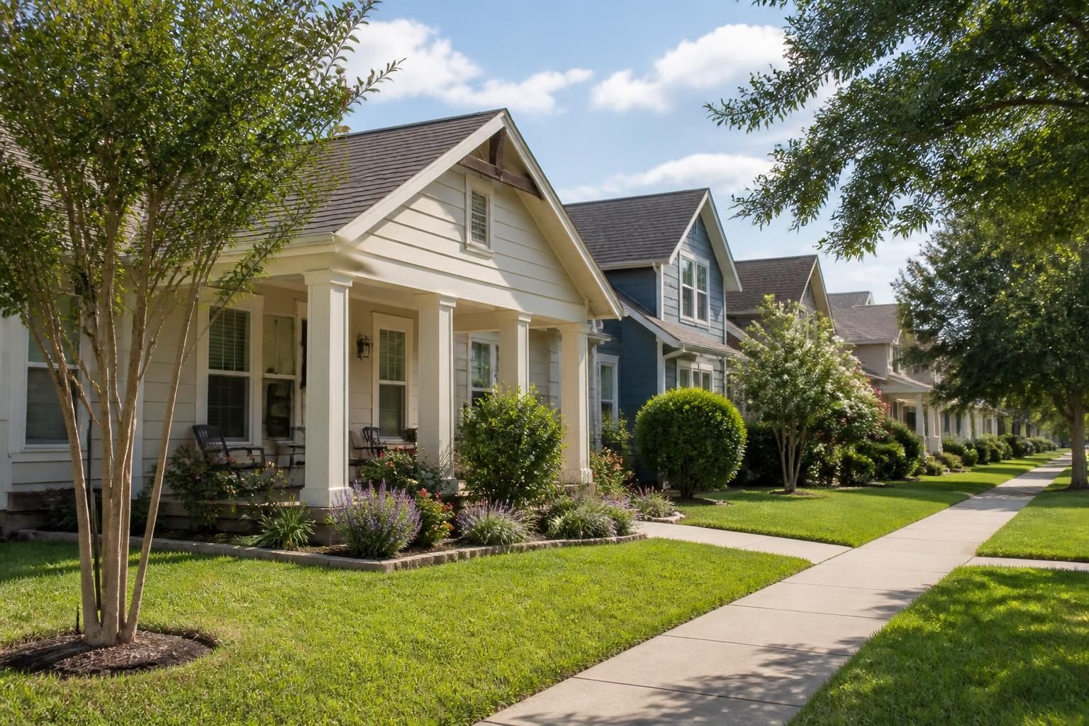 Small-town homes with clear rooflines in Taylor.
